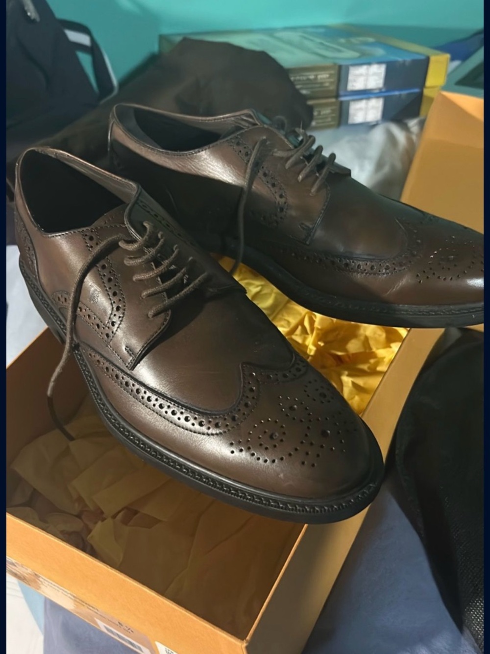 Tod's Brown Leather Wingtip Derby Dress Shoes
